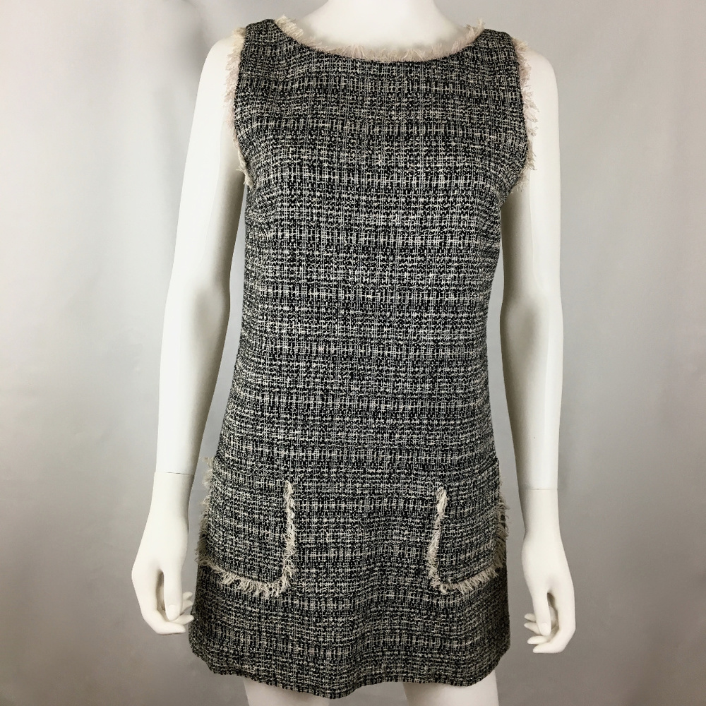 Guess By Marciano size S Tweed Shift Dress Frayed